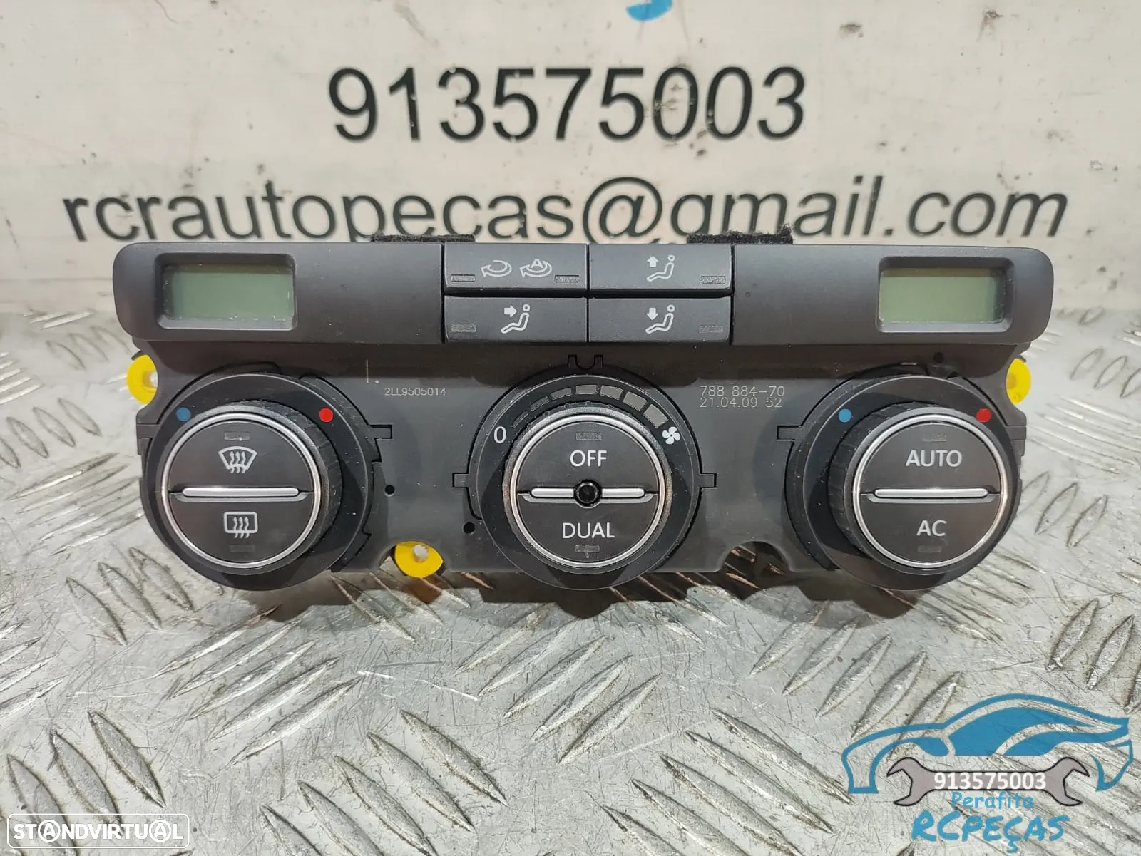 Climatronic VW Volkswagen Scirocco Mk3 - 1K0907044CT - Display Sofagem Comando Ar Condicionado AC - 2004 / 2009 - Touran Golf Tiguan Variant Jetta - 6