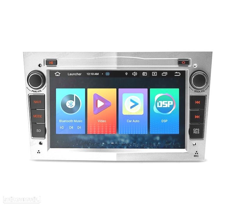 AUTO RADIO GPS ANDROID 11 CINZA CLARO PARA OPEL ASTRA H VIVARO ZAFIRA VECTRA CORSA D QUAD CORE - 1
