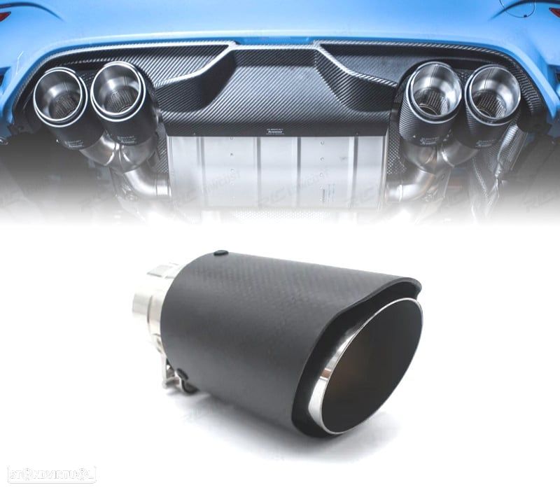 COLA DE ESCAPE UNIVERSAL EM CARBONO TIPO AKRAPOVIC 76MM - 1