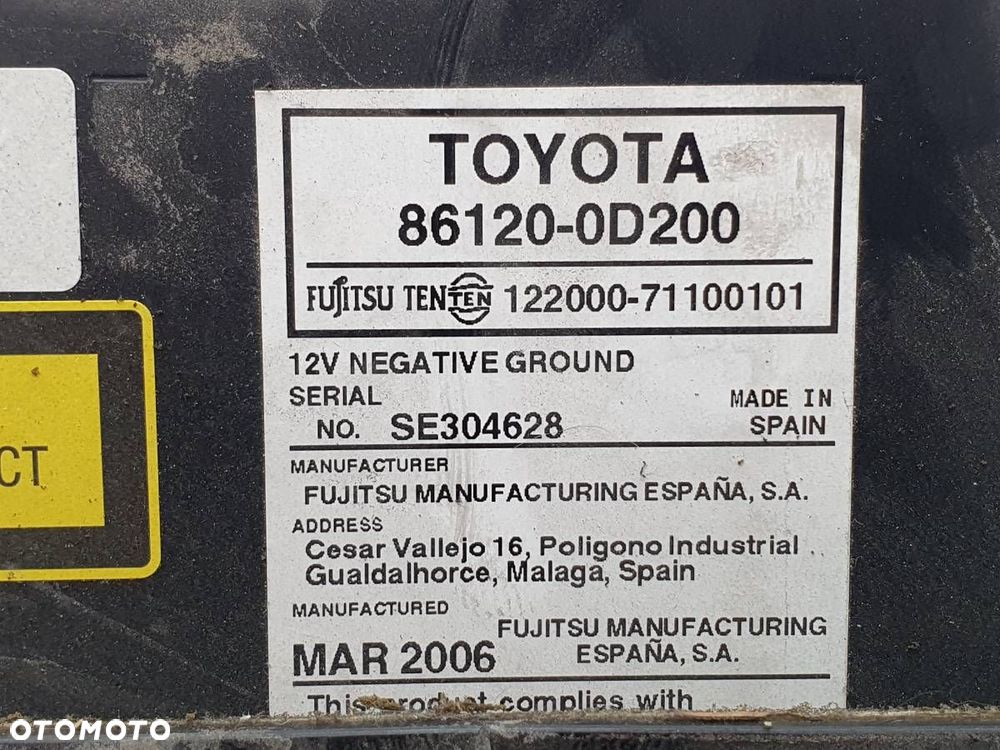 RADIO FABRYCZNE 86120-0D200 TOYOTA YARIS II 2006 EUROPA - 5