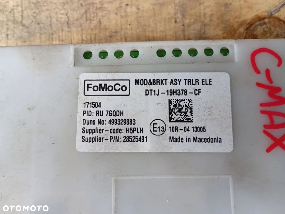sterownik moduł haka wiązka ford c-max mk2 focus mk3 lift dt1j-19h378-cf - 3