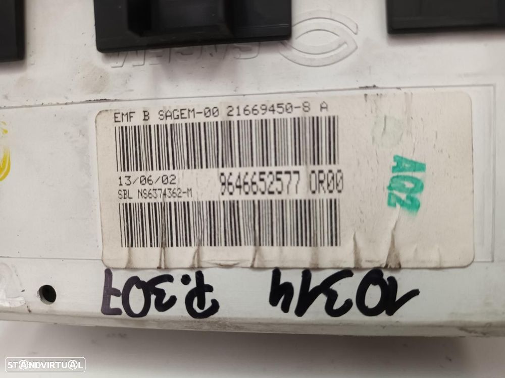 ECRÃ MULTIFUNÇÕES PEUGEOT 307 2002 -9646652577 - 3