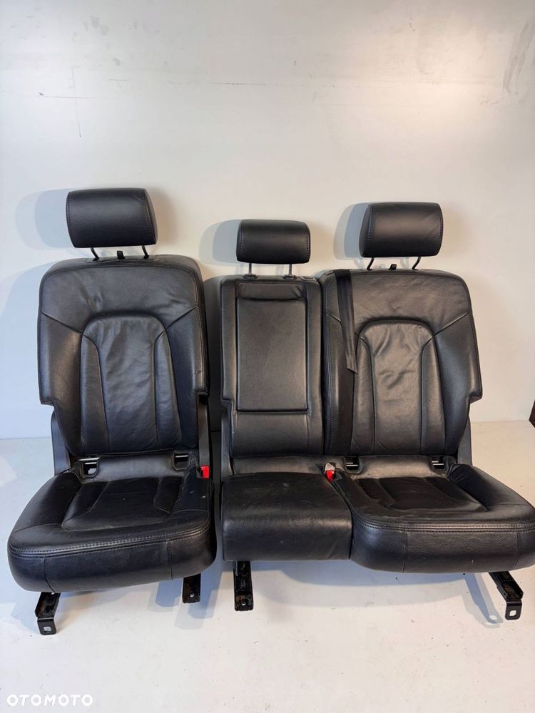 Audi Q7 4L 2009 Komplet Fotele SKÓRA CZARNA Z EKRANAMI GRZANE SCHOWKI - 16