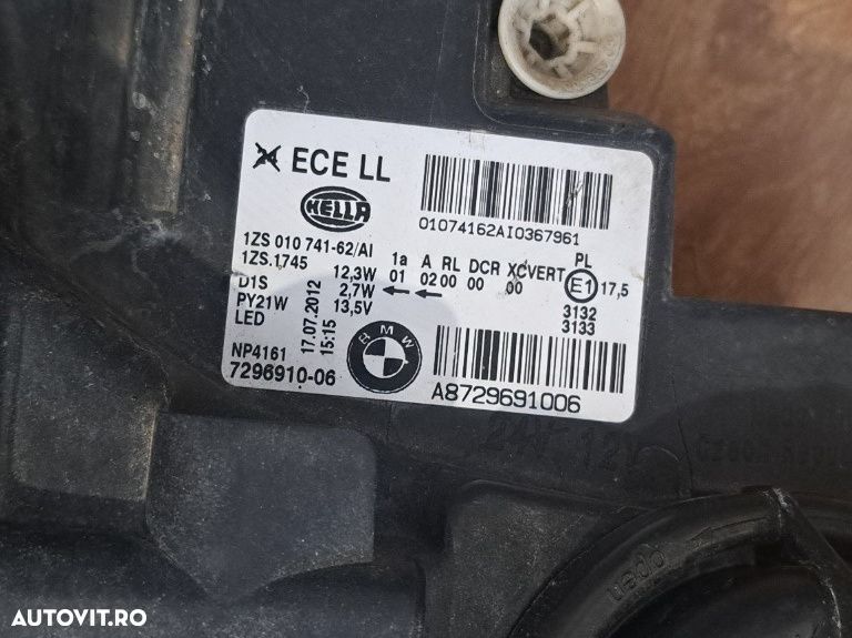 Far Dreapta BMW Seria 1 F20 F21 – AHL-Xenon (Dynamic Drive) – Original HELLA – Sticlă Spartă - 5