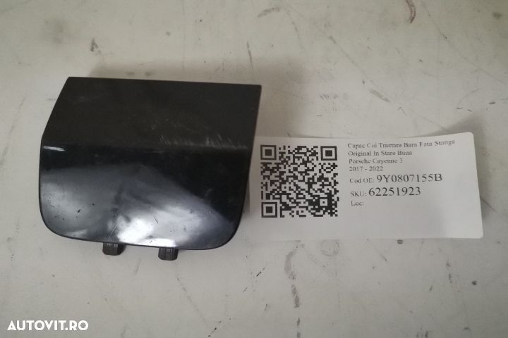 Capac Cui Tractare Bara Fata Stanga Original In Stare Buna Porsche  Ca - 1