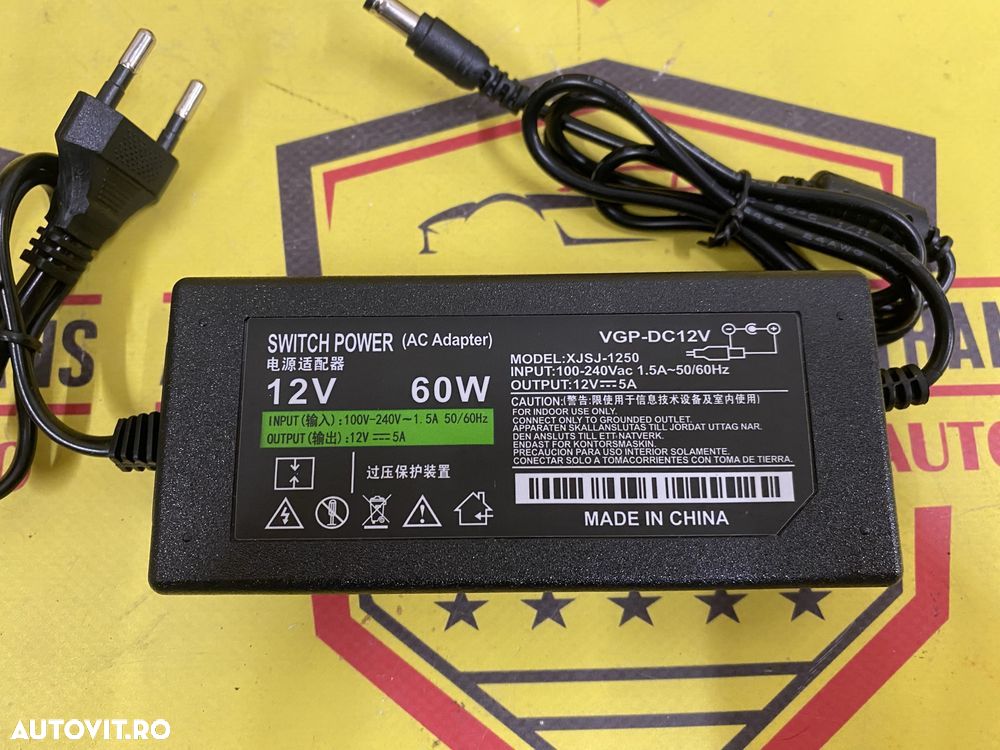 Transformator 220V 1,5A 60W 12V 5A pentru kit polimer restaurat faruri - 3