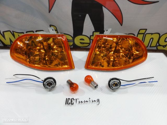KIT Piscas frontais laranja Euro Look HONDA CIVIC 92-95 4 Portas EG8, EG9, EH8, EH9 + Lâmpadas + sockets Look Americano Com função de mínimo e pisca - 2