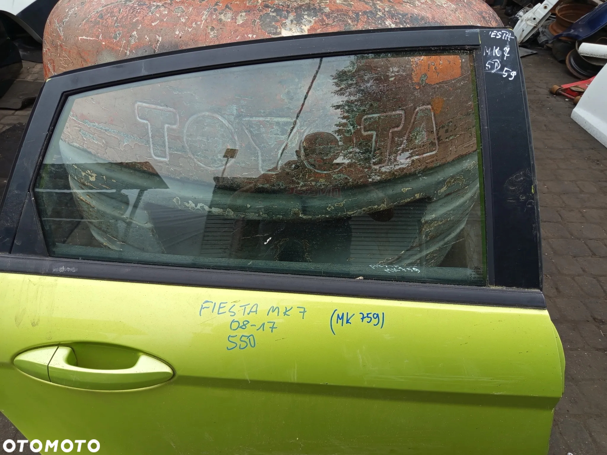 DRZWI PRAWE TYLNE FORD FIESTA MK7 08-17 SZYBA ZAMEK KOD KOLORU MK759 - 3