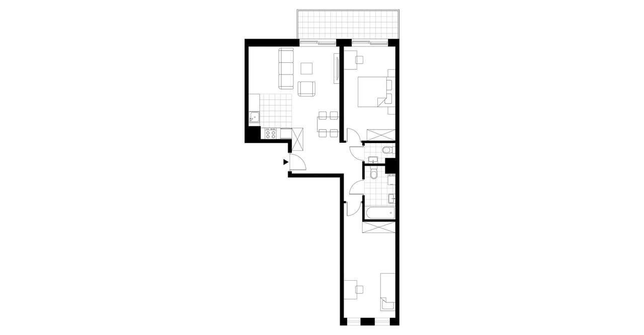 3-pokojowe mieszkanie 68m2 + loggia Bezpośrednio - Pełny obrazek: 3/9