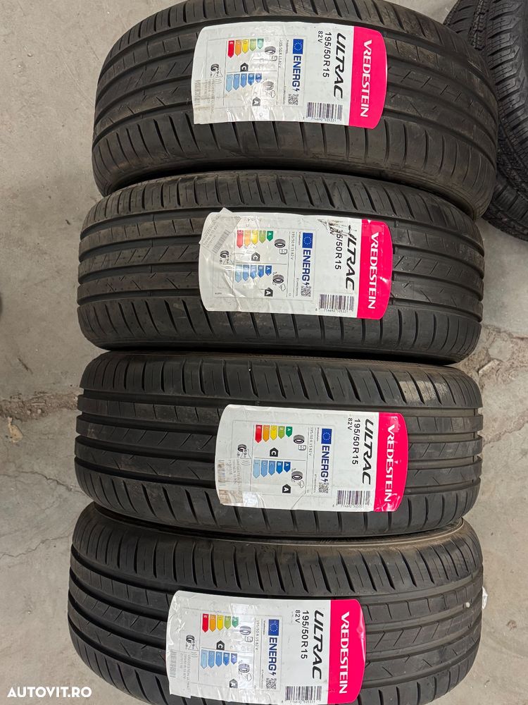 Vând 4 anvelope 195/50/15 vredestein de vară noi - 1