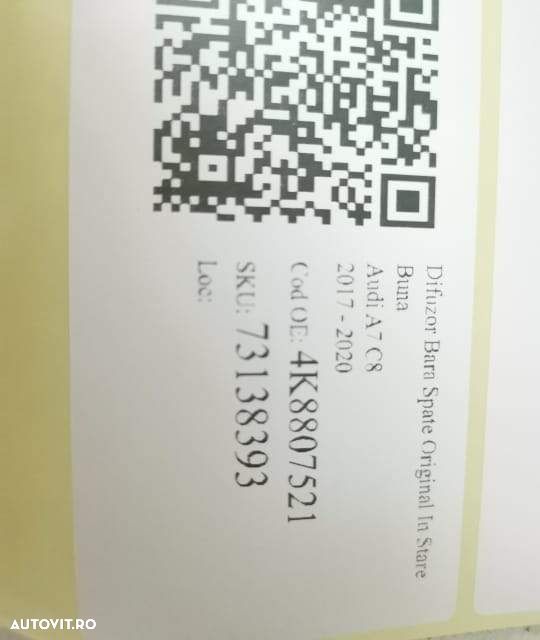 Difuzor Bara Spate Original In Stare Buna  Audi  A7  C8 [2017 - 2020] - 7