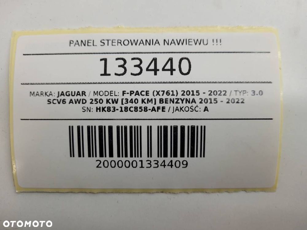 PANEL STEROWANIA NAWIEWU KLIMATYZACJI JAGUAR F-PACE X761 HK83-18C858-AFE - 11