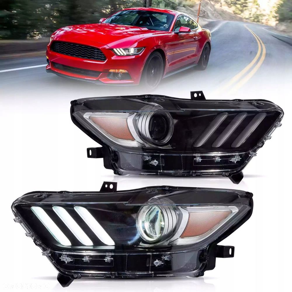 reflektor lampa kpl vland drl led neon tuning ford mustang vi 6 2015-2018 - 3