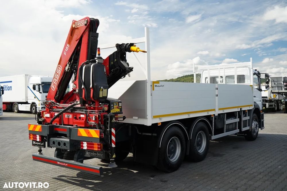 Mercedes-Benz / AXOR 2633 / 6X4 / LIVRARE - 6,55 M / PODEA REZISTENTĂ / FASSI F155 HDS / EXTENSIE: 10 M / CAPACITATE DE ÎNCĂRCARE MAXIMĂ 6.000 KG / MANUALĂ / RADIOCOMANDĂ / - 10