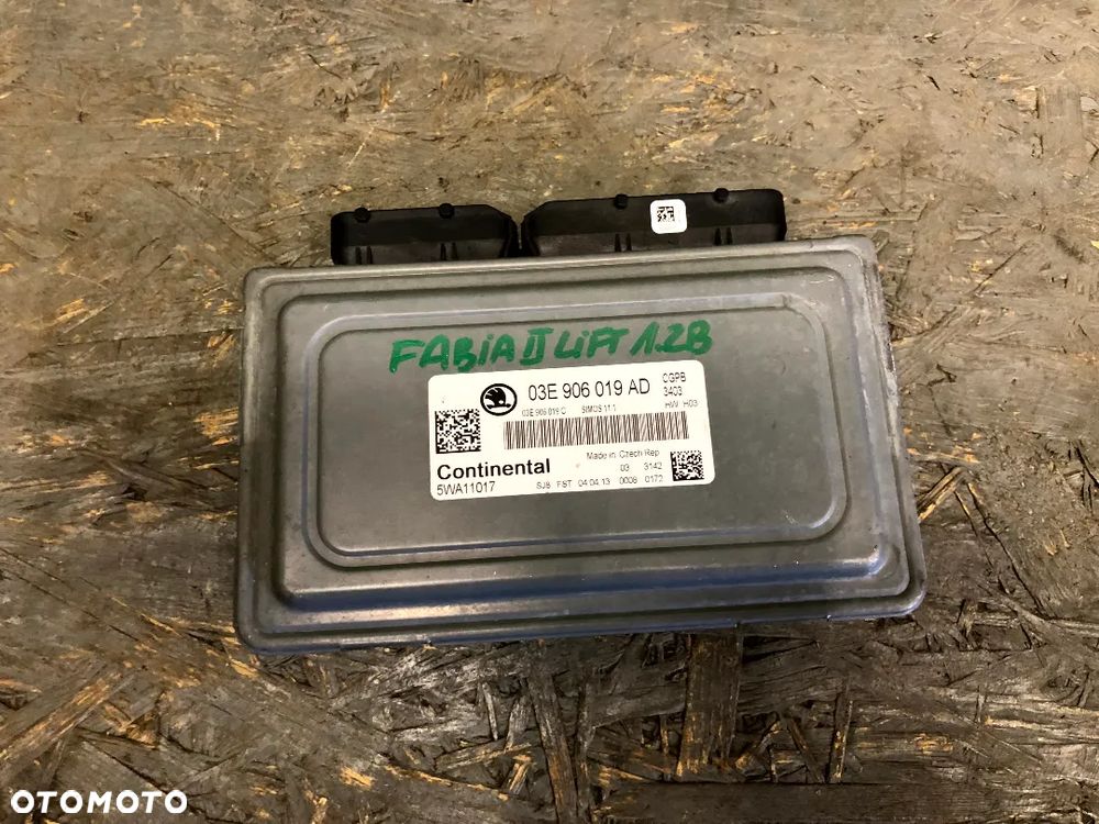 SKODA FABIA II LIFT 1.2 TDI BENZYNA KOMPUTER STEROWNIK SILNIKA 03E906019AD