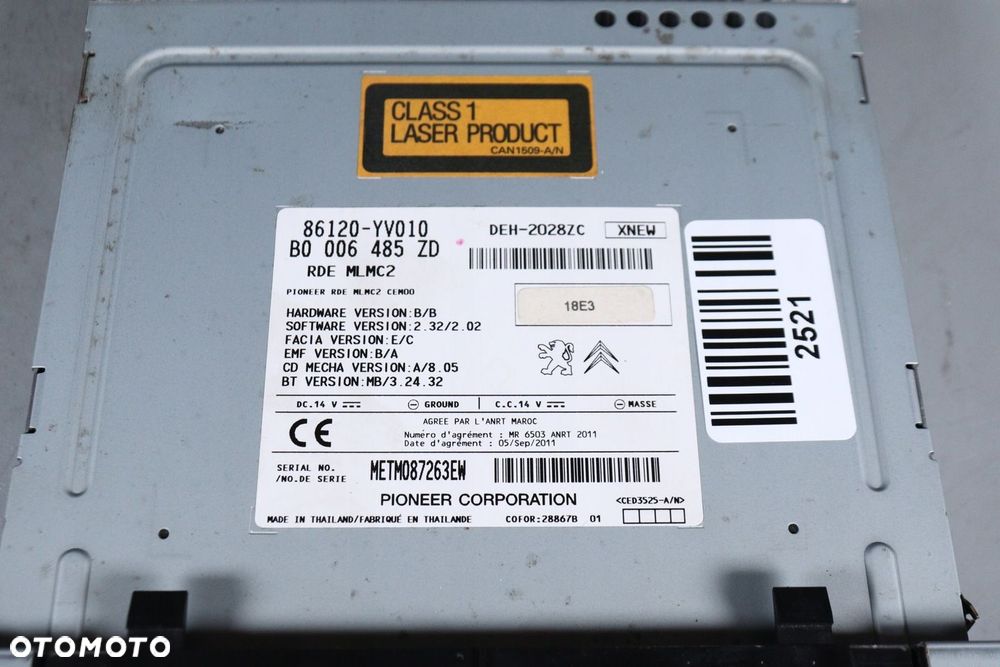 Radio CD USB BT Toyota Aygo Peugeot 107 Citroen C1 LIFT ORYGINAŁ - 6