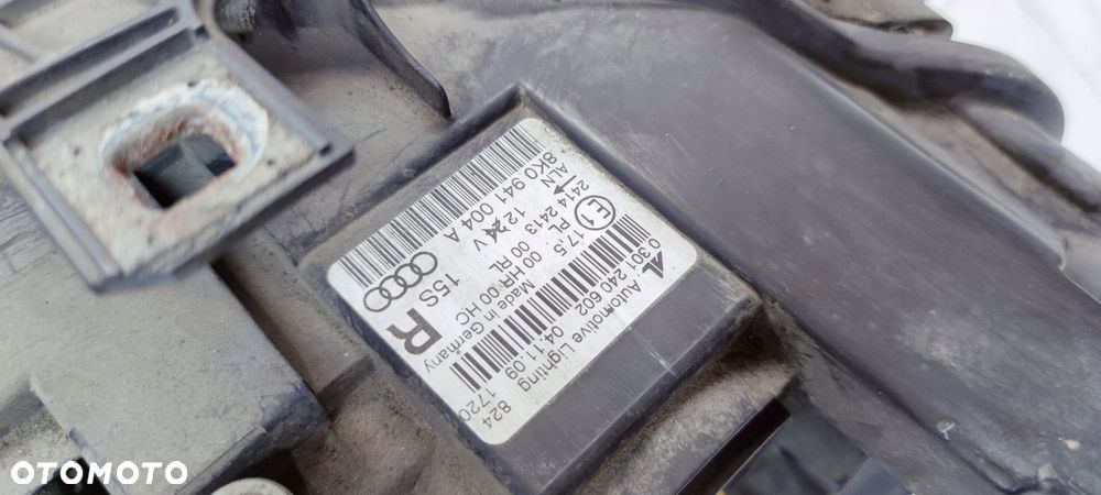 REFLEKTOR LAMPA PRAWY PRZÓD AUDI A4 B8 8K0941004A UK - 7