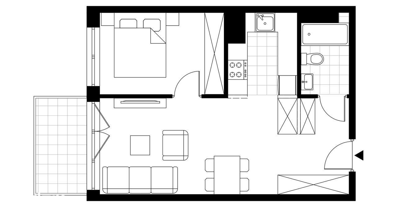 1-pokojowe mieszkanie 32m2 + balkon Bez Prowizji - Pełny obrazek: 4/7