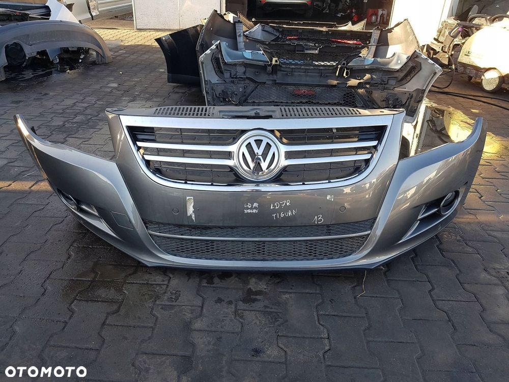 VW TIGUAN I 5N 06-10r ZDERZAK PRZÓD PRZEDNI PDC GRILL LD7R - 1