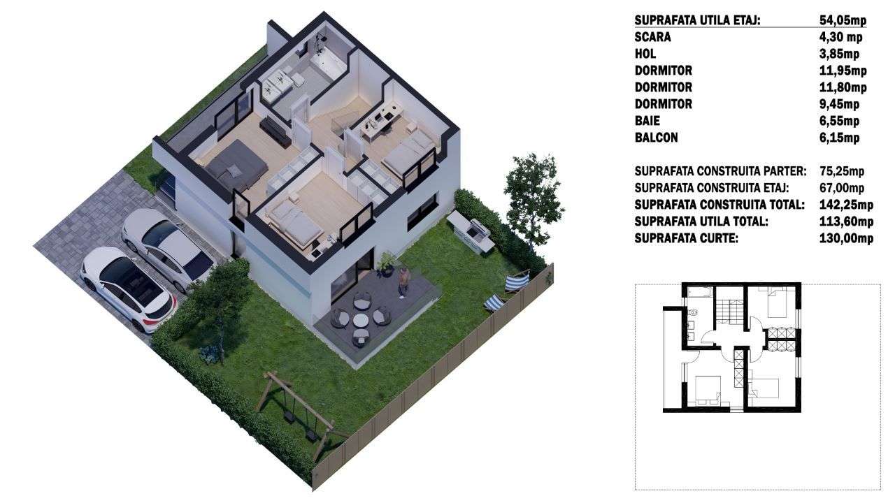 Vilă nouă, 3 dormitoare, 2 băi, 120 mp utili – Drăgășani - Imagine principală: 5/11