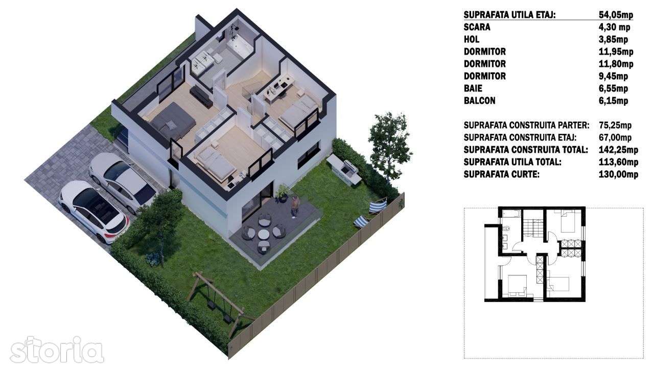 Vilă nouă, 3 dormitoare, 2 băi, 120 mp utili – Drăgășani - Imagine principală: 5/11