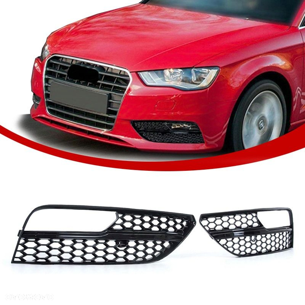 Audi A3 8V Ramka Halogenów Plaster Miodu 2012/2016 Czarny Połysk