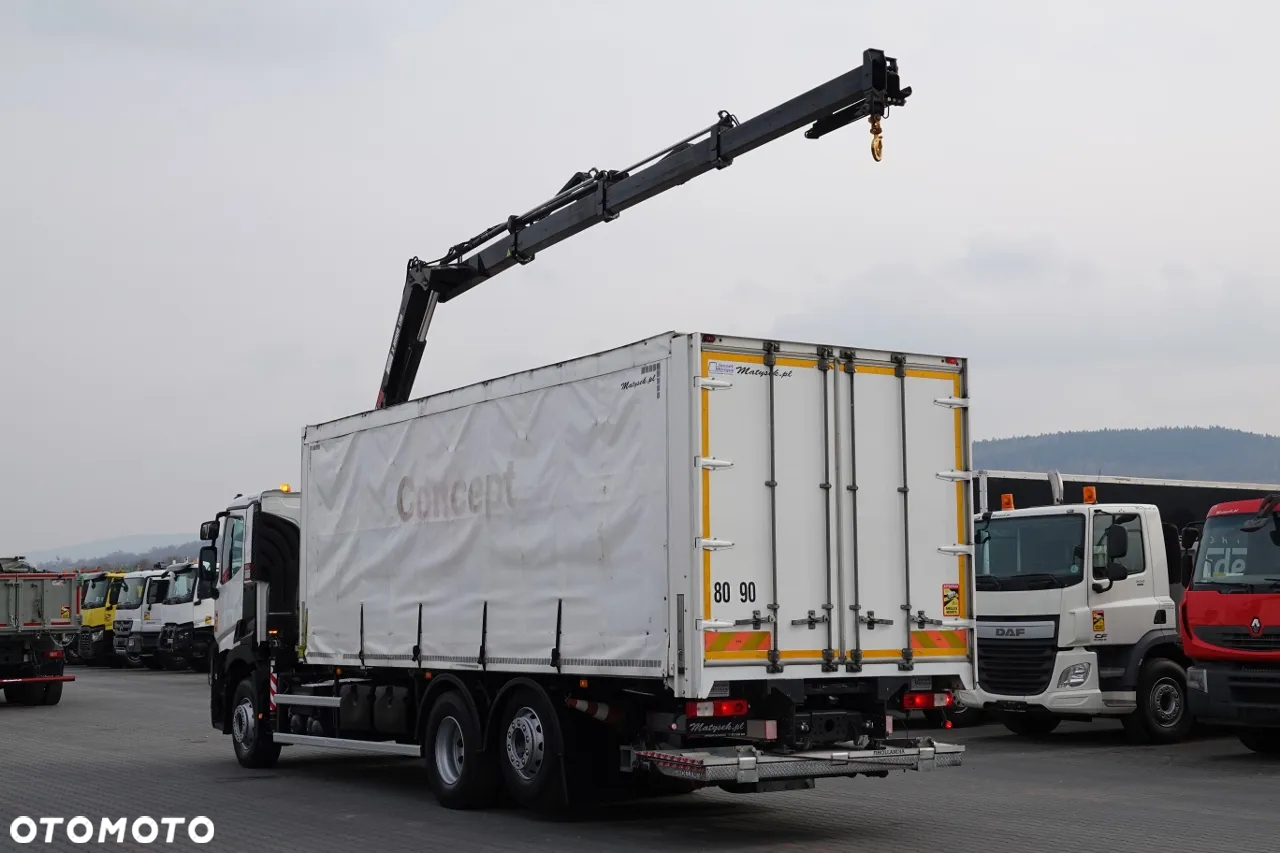 Renault C 380 / 6x2 / SKRZYNIOWY / HDS HIAB 138 B-3 WYSÓW 10,5 M / ROTATOR / STEROWANIE RADIOWE / + WINDA ZAŁADOWCZA / ZABUDOWA FIRANKA ZSUWANA / EURO 6 - 3