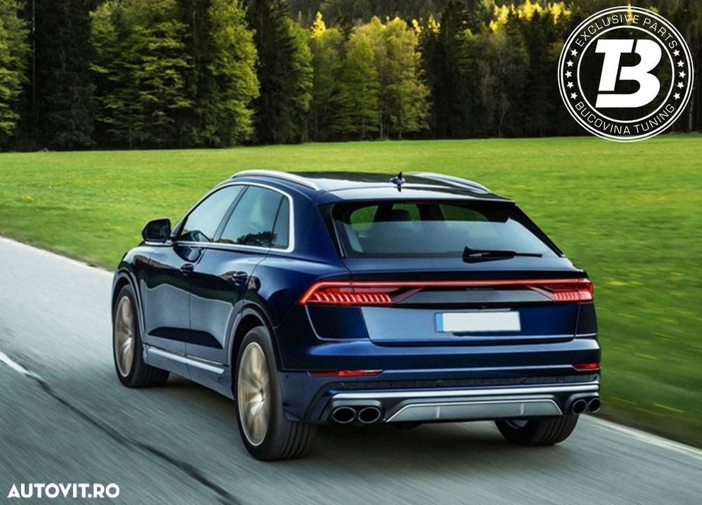 Difuzor Bara Spate cu Ornamente compatibil cu Audi Q8 S-line SQ8 Design - 8
