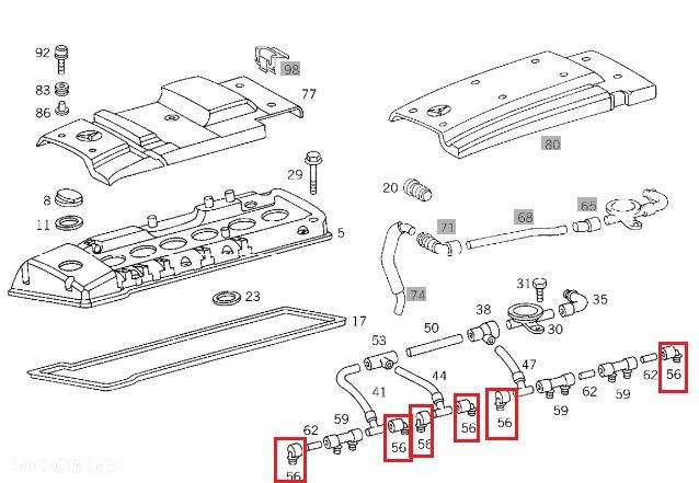MERCEDES OM606 Przewod odmy OE - 2