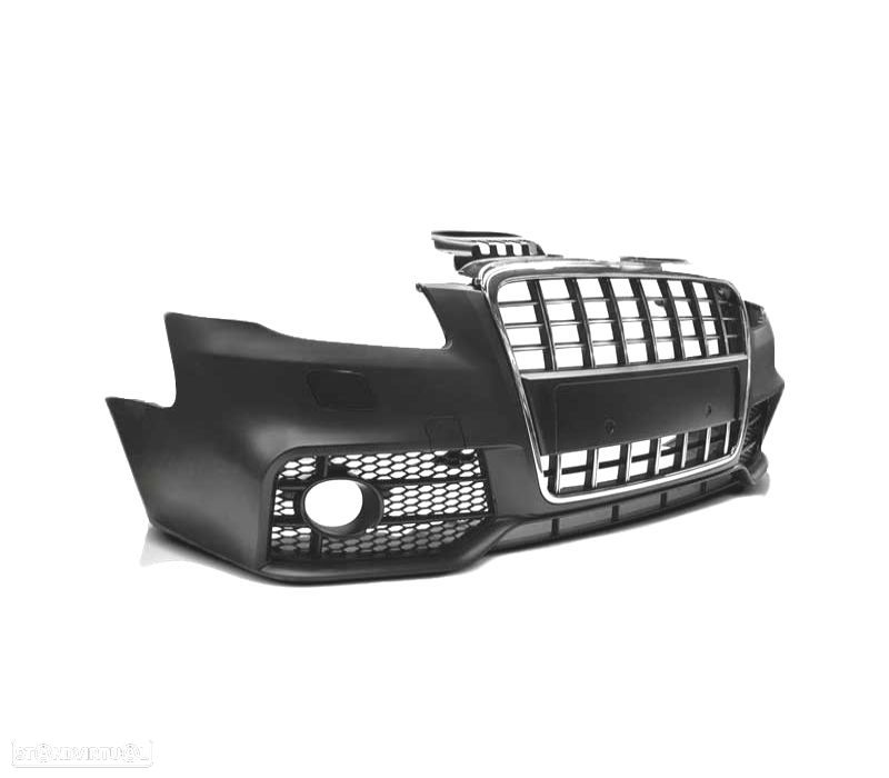PÁRA-CHOQUES FRONTAL AUDI A4 B7 04-08 LOOK S LINE CROMADO PRETO - 3