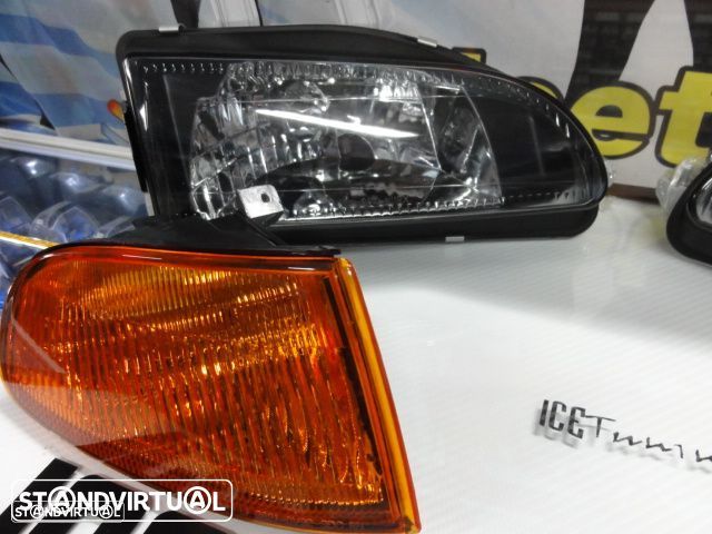 Farois frontais com luz branca 5000k Honda civic 92-95 EG8, EG9, EH8, EH9 JDM Fundo + piscas frontais Honda civic 92-95 4 portas EG8, EG9 fundo laranja JDM Look - 15