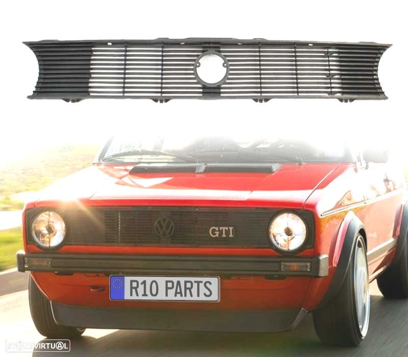 GRELHA FRONTAL VOLKSWAGEN VW GOLF1 MKI 74-83 LOOK CABRIO PRETO - 2