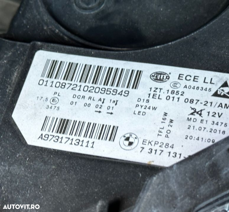 Far stanga bmw f10 f11 LCI bi-xenon bixenon modul 7316187 droser pt modele după 2013 Facelift . pentru volan pe Stanga - 4
