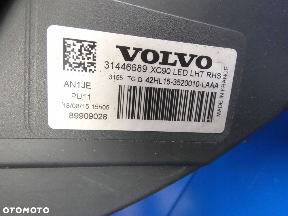 VOLVO XC90 II LAMPA PRAWY PRZÓD FULL LED WERSJA UK - STAN JAK NA FOTO - 4