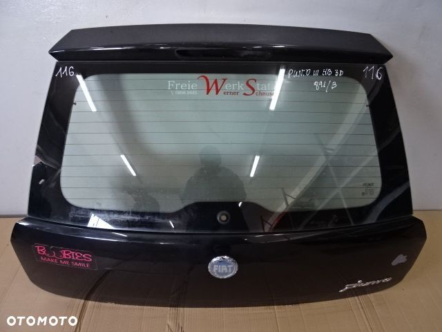 KLAPA SZYBA TYŁ TYLNA BAGAŻNIKA FIAT GRANDE PUNTO HB 3D 05-12 LAK:891/B NR116 - 1