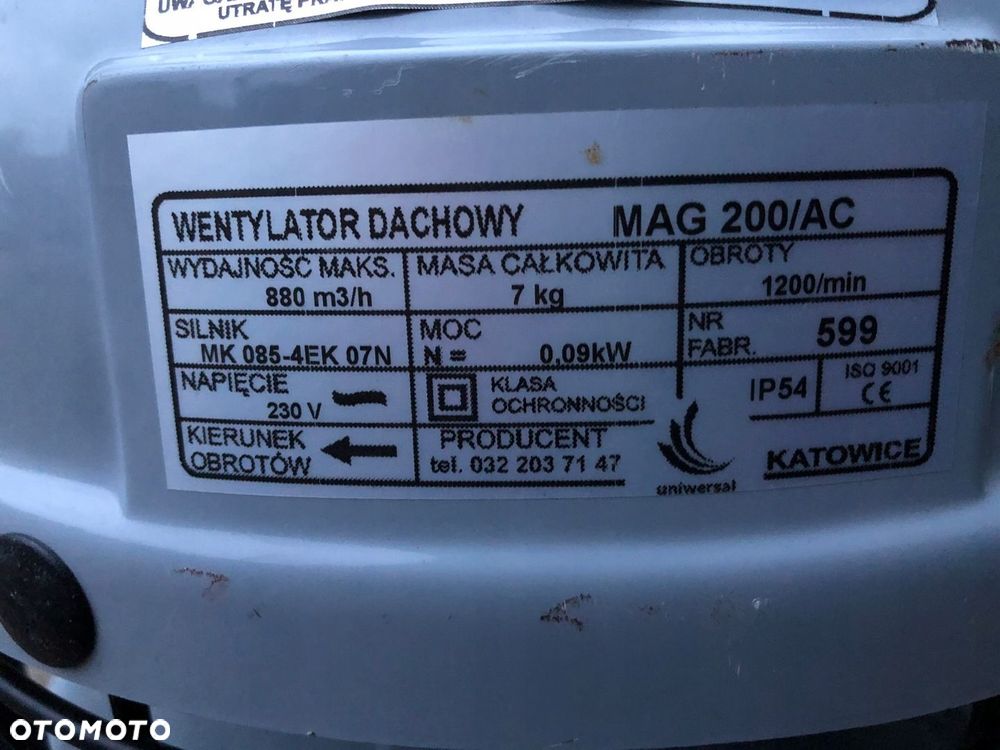 Uniwersal Hybrydowy Wentylator Dachowy Mag-200/Ac - 4
