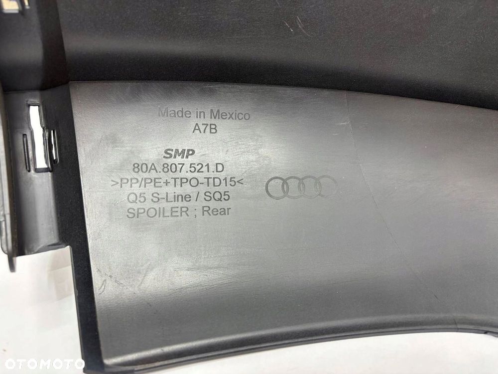 Audi Q5 II 80A S-Line SQ5 Dokładka Spoiler Zderzaka Tył Tylny 80A807521D - 12