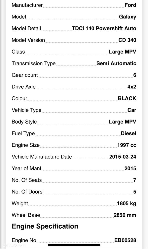 Ford Galaxy silnik 2.0 Diesel 140KM UFWA  DW10C AV4Q  2015  kompletny Film  film video 140 ps - 7