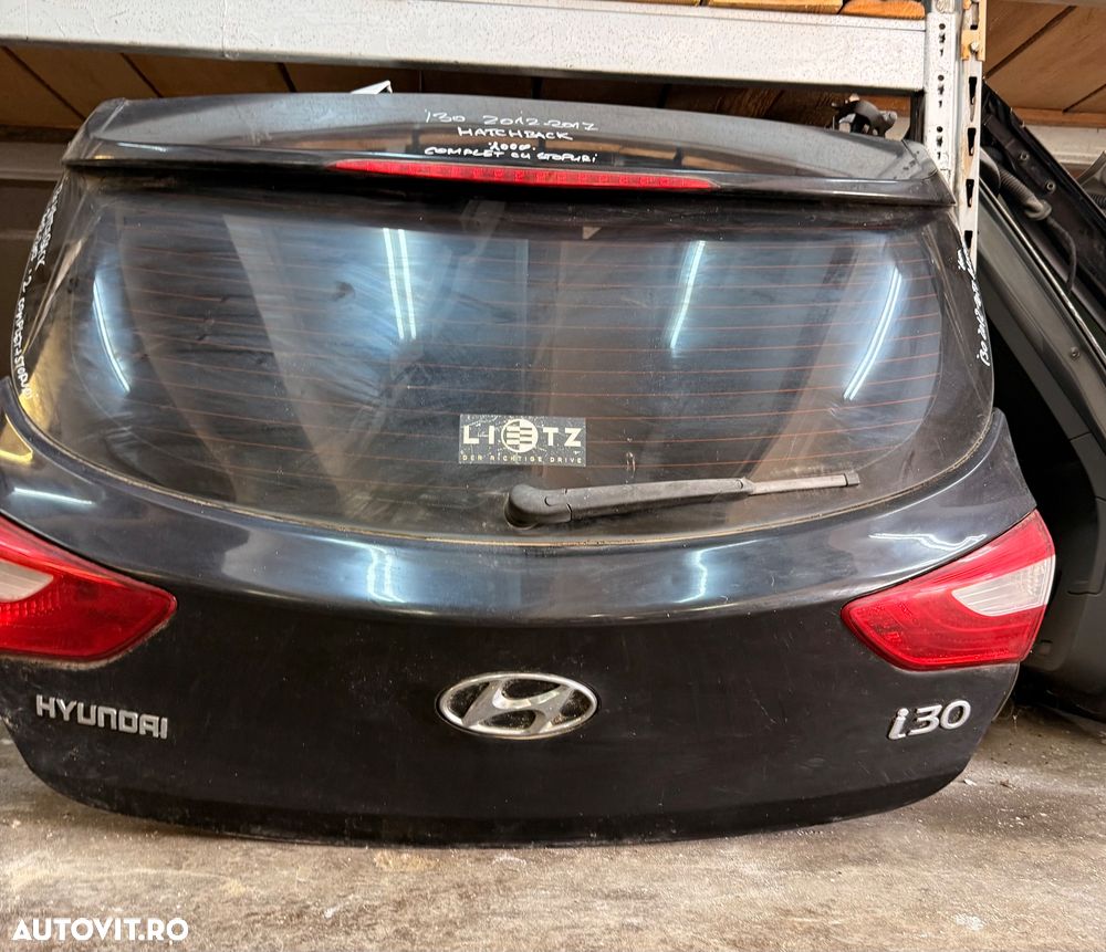 Haion complet HYUNDAI I30 hatchback an 2012-2017 cu stopuri, luneta, stergator - 2