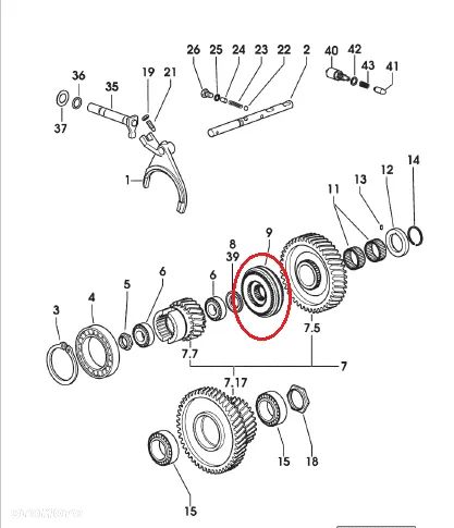 Synchronizator reduktora skrzyni biegów 90mm Deutz Fahr Agrotron 200 MK3 - 1