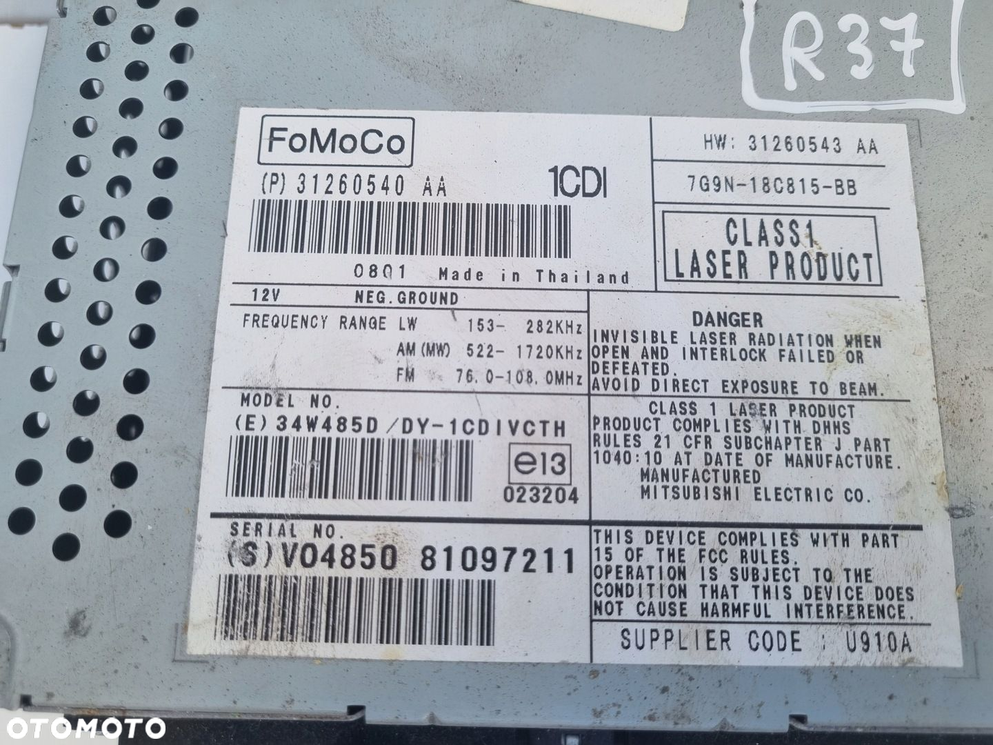 Volvo XC70 V70 III S80 II RADIOODTWARZACZ Radio CD 31260540 31260540AA - 3