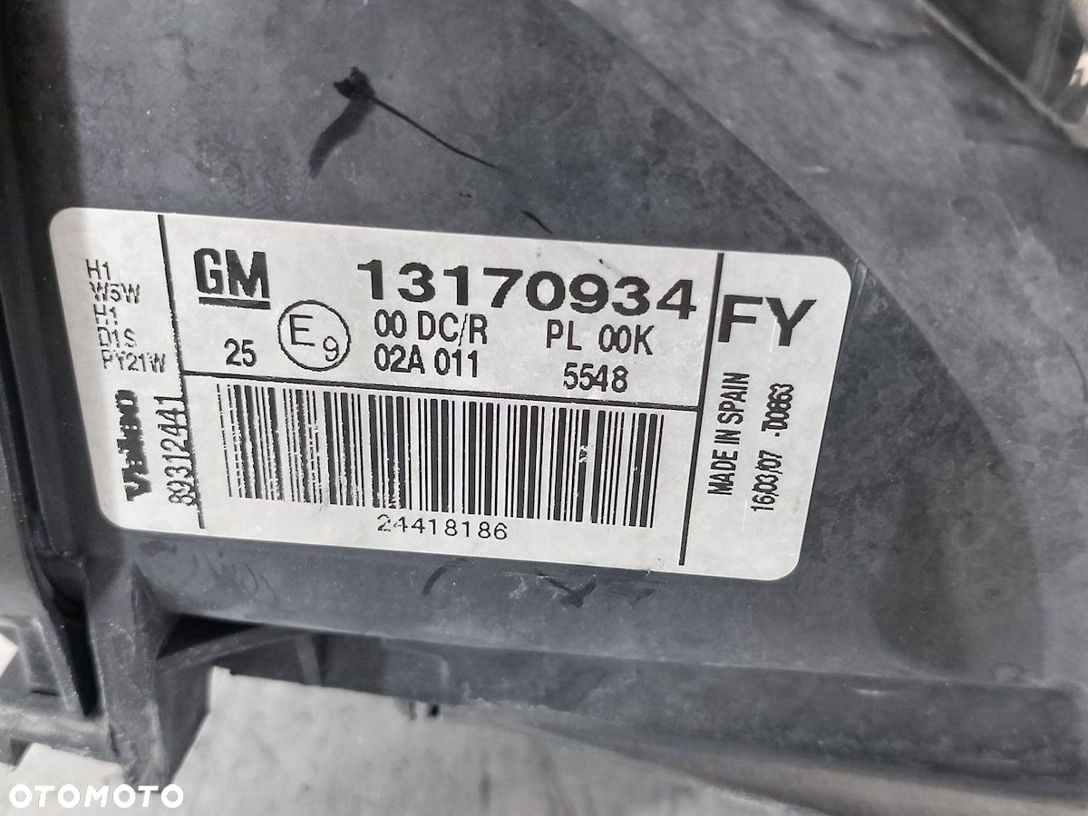 LAMPA PRZÓD PRAWA XENON OPEL SIGNUM 13170934FY   89312441 - 5