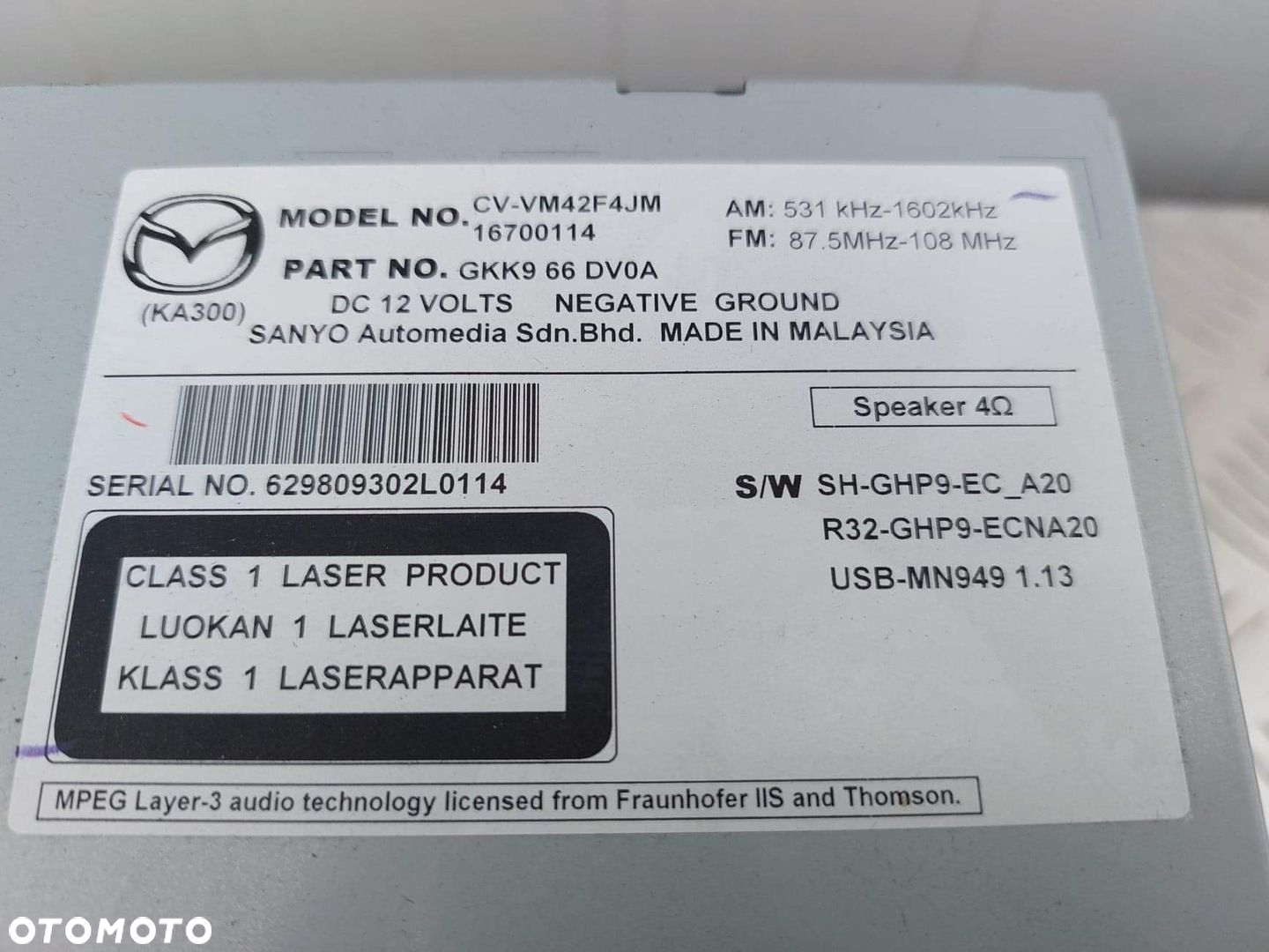 MAZDA 6 GJ NAWIGACJA RADIO 13- TOMTOM KARTA - 5