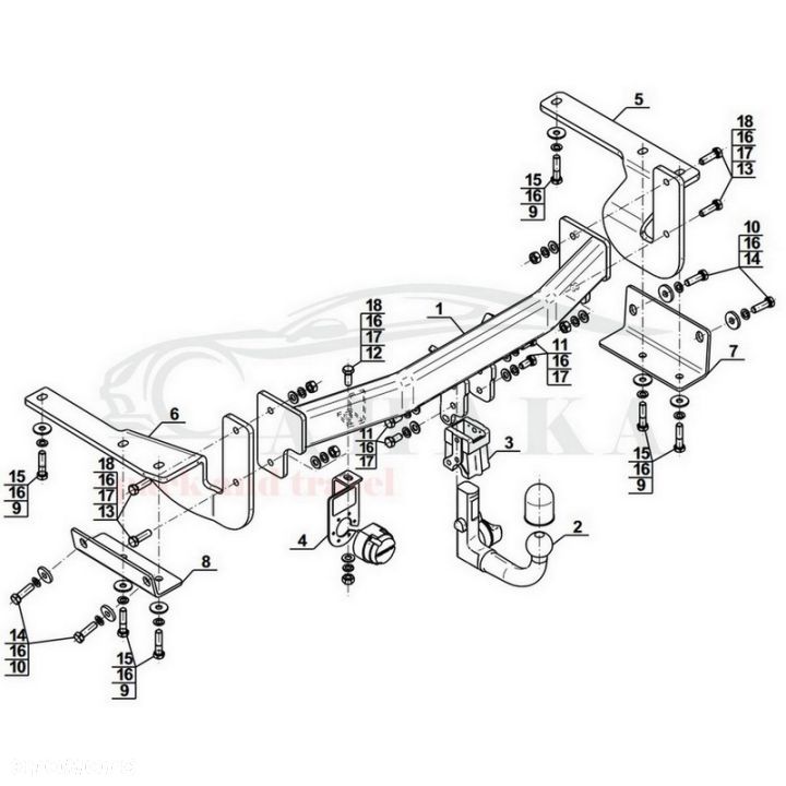 Hak Holowniczy Wypinany Automat Do Toyota Highlander Iii Od 2014 (Tylko Wersja Usa) - 3