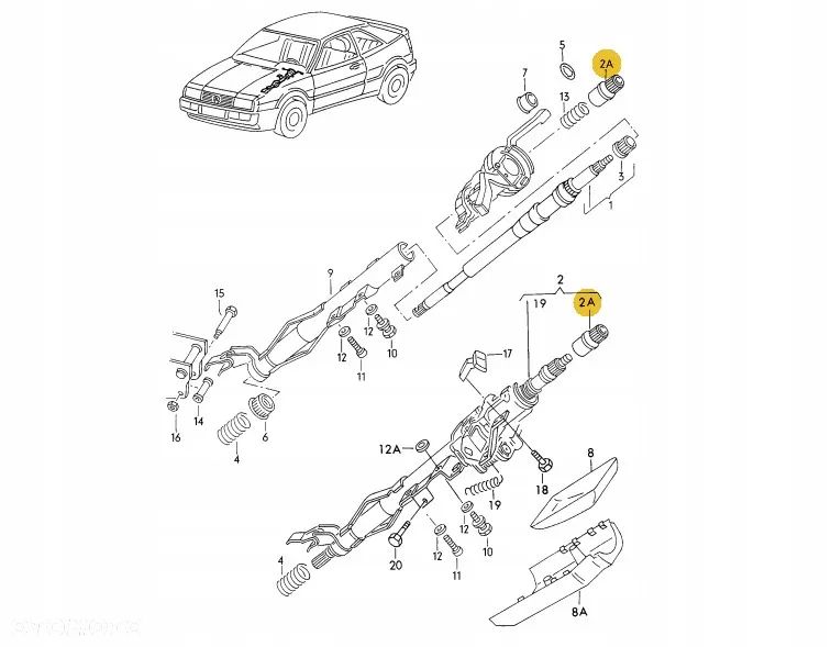 Wieloklin redukcja kolumny kierownicy VW Audi 26/16,5 mm - 4