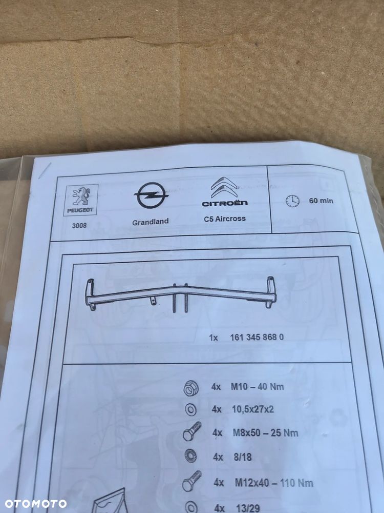 Belka haka holowniczego Citroën C5 Aircross Opel Grandland X Peugeot 3008 II 1681990380 9810078880 1638086380 95599834 Hak Holowniczy - 4
