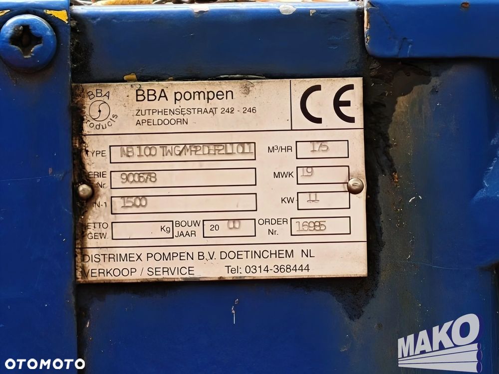 Pompa wirowa odśrodkowa BBA NB100 TWG - 5