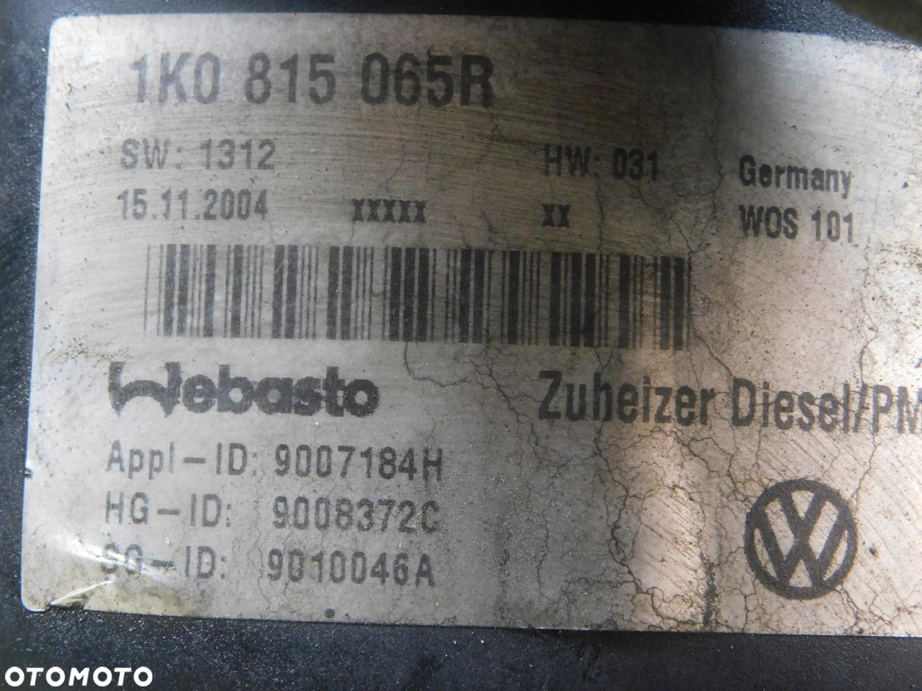 1K0815065R Webasto Ogrzewanie Postojowe Thetmo Top V - 2