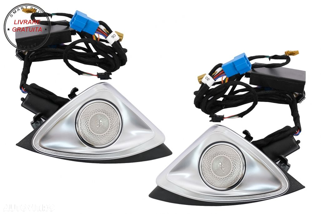 Pachet Grile de aerisire Ornament Difuzor Tweeter LED rotativ 4D 64 culori Mercede- livrare gratuita - 9