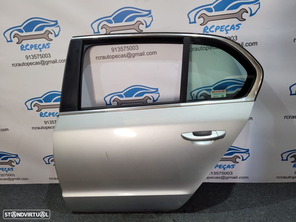 PORTA TRASEIRA TRÁS ESQUERDA SKODA SUPERB II 2 MK2 SEDAN CARRO FECHO ELEVADOR MOTOR PUXADOR VIDRO